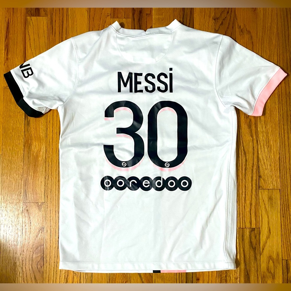 2021-22 Nike Lionel Messi PSG Jersey S White Pink Paris Saint Germain #30